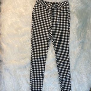 Beautiful free people stretchy  black gingham pants size 27